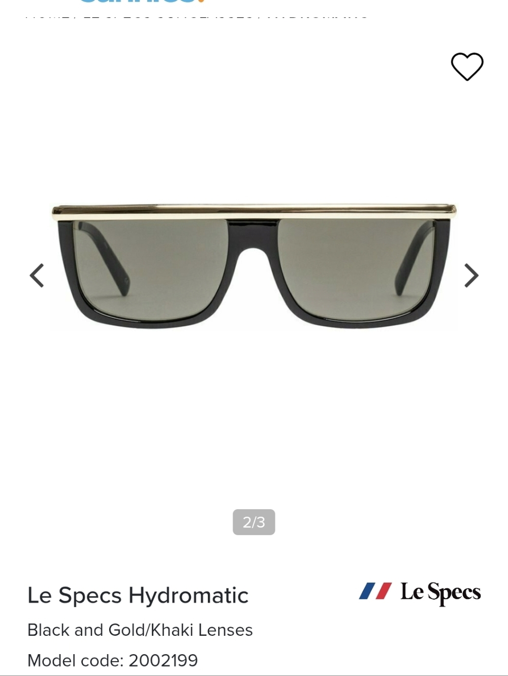 Le Specs Hydromatic Sunglasses Black Gold Unisex BNWT SO 1 LEFT!